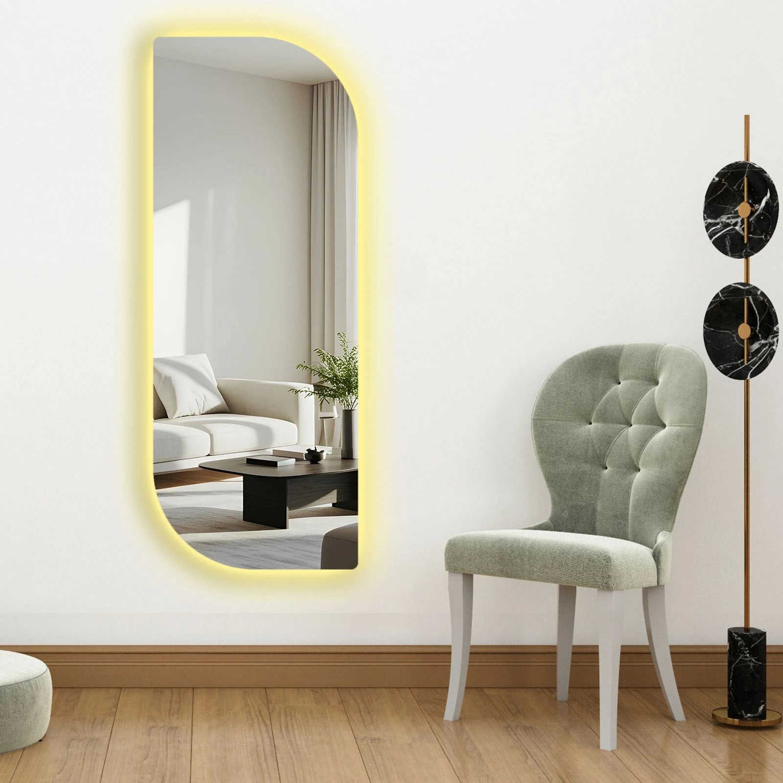 Pasqyrë me ndriçim LED, Skye Decor, 52135Ledayna-005