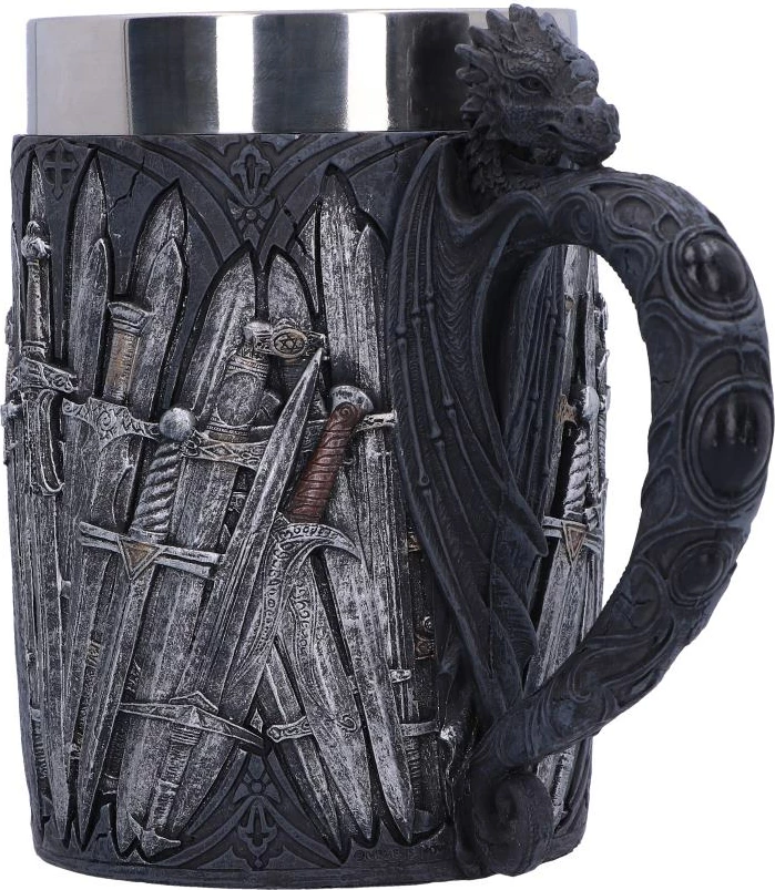 Vrç dekorativ Nemesis Now Sword 14 cm, rezinë me insert inox, e zezë/argjendtë