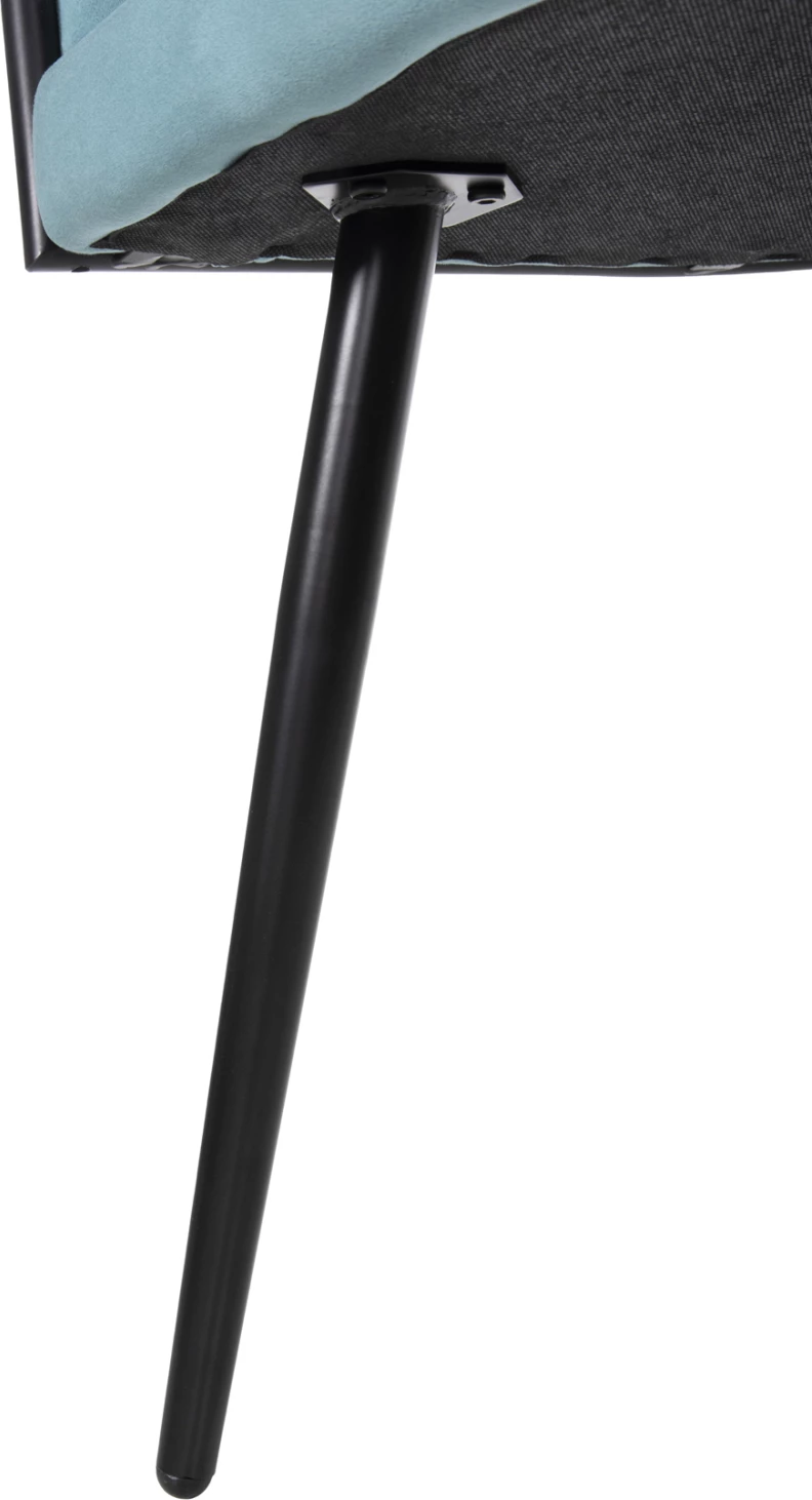 Karrige LUANDA FH8741.05 kadife ngjyrë tyrkiz-me këmbë metalike të zeza 62x54x79Hcm., set prej 2 copë