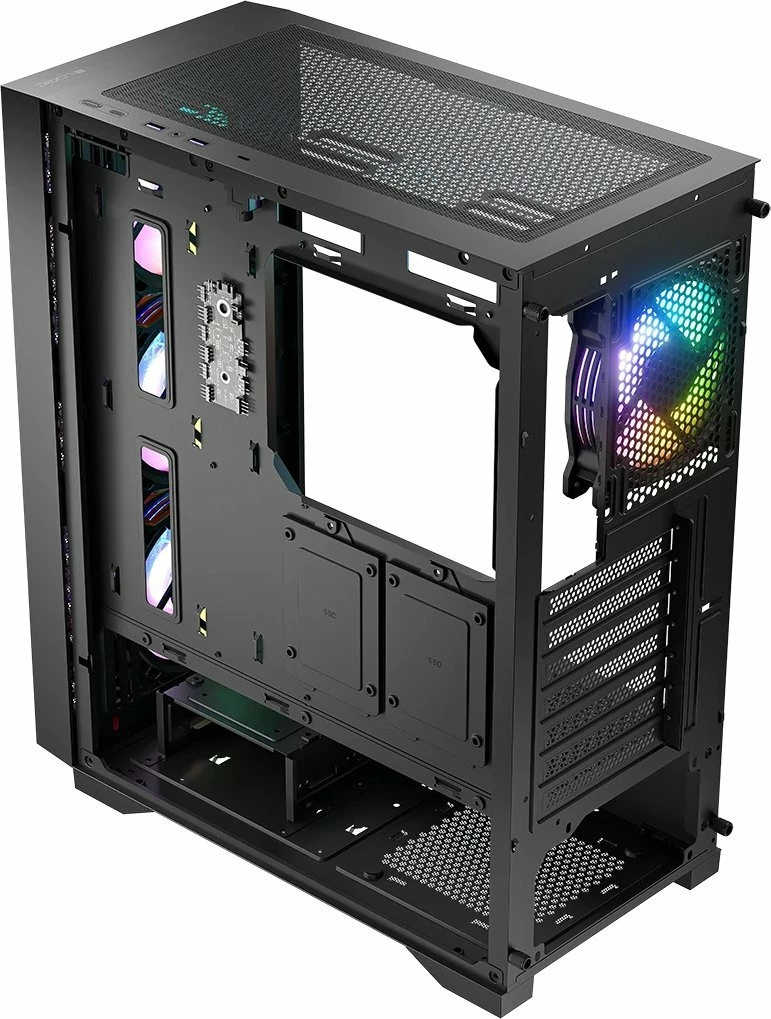 Kasë Logic Concept Dart Pro ARGB AT-DART-PRO-ARGB-10, Midi Tower ATX/mATX, 4x120mm ARGB, USB-C, e zezë