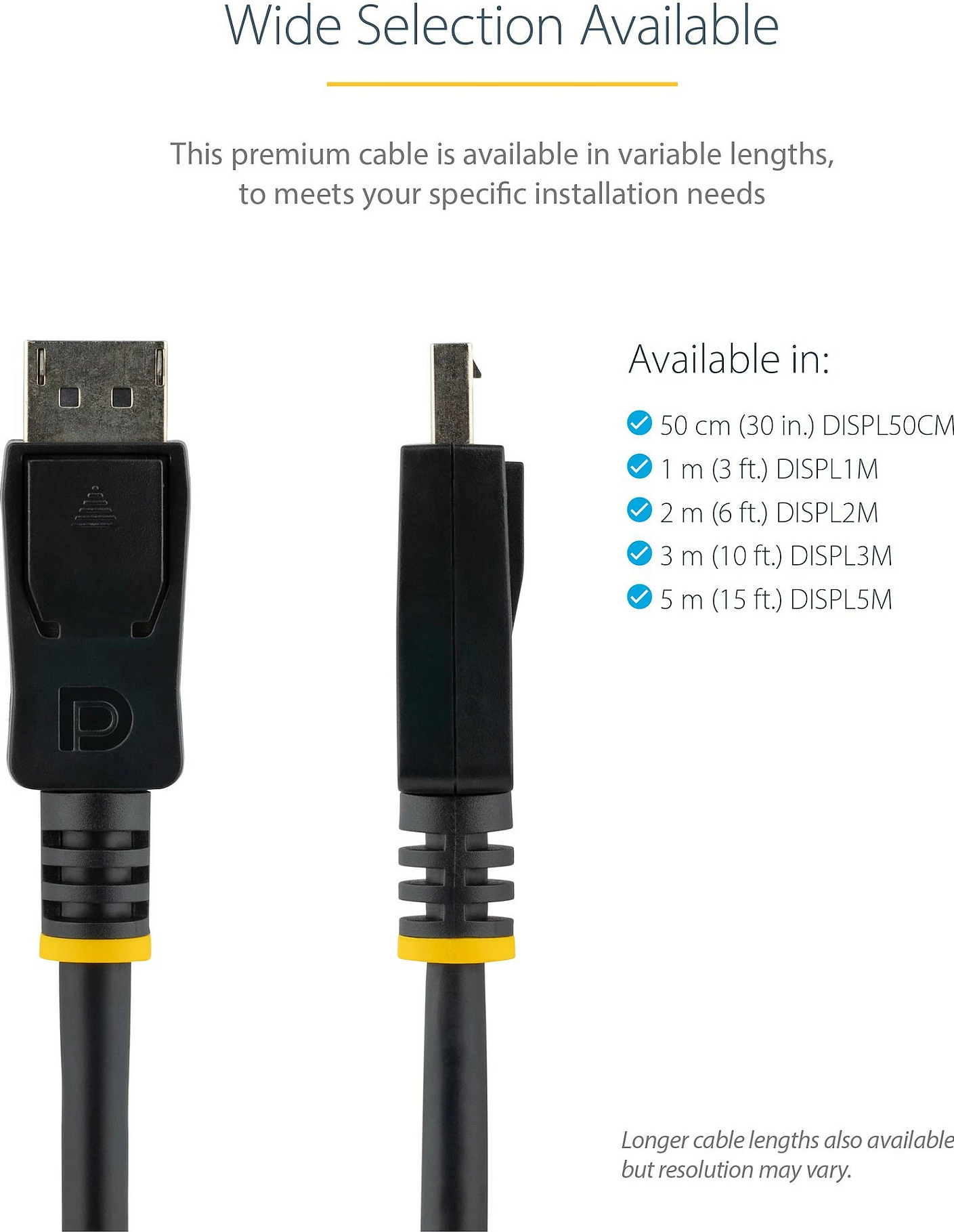 Kabllo DisplayPort StarTech DISPL1M, DP 1.2, 1m, 4K@60Hz, e zezë