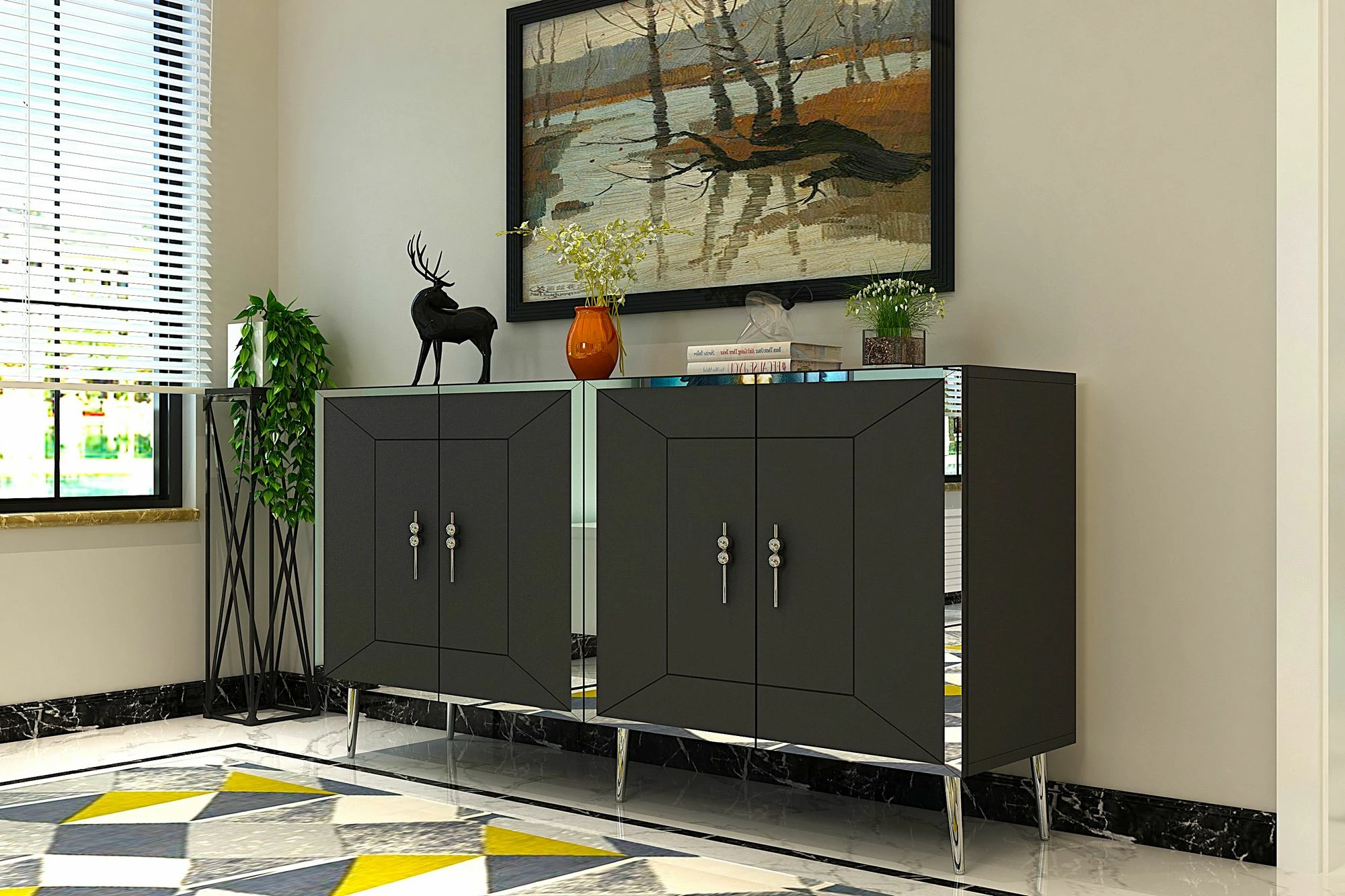 Konsol Skye Decor, Arno KB150, antracit, argjend