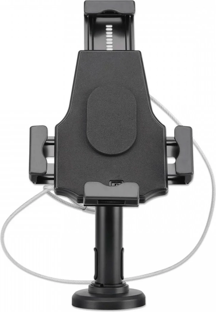 Mbajtës tablet, Manhattan 462112, 7.9-10.5 inch, me kyç dhe litar sigurie, tavolinë/mur, i zi