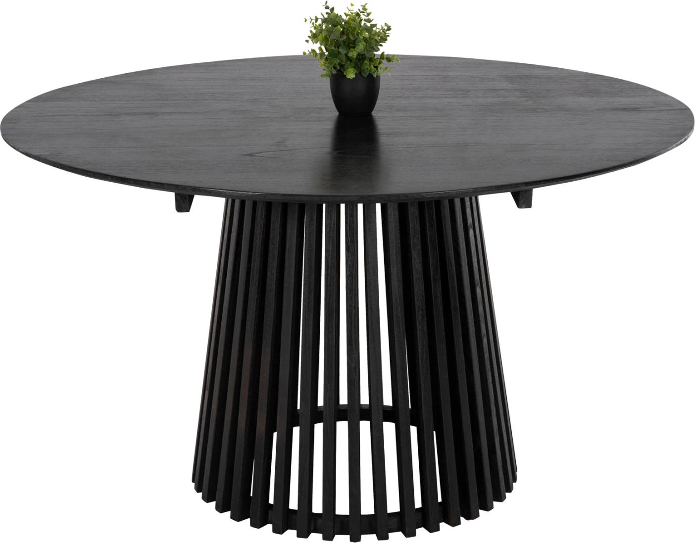 Tavolinë ngrënieje e rrumbullakët, FRANTZ, FH9457.12, dru MINDI i zi, Φ150x75H cm