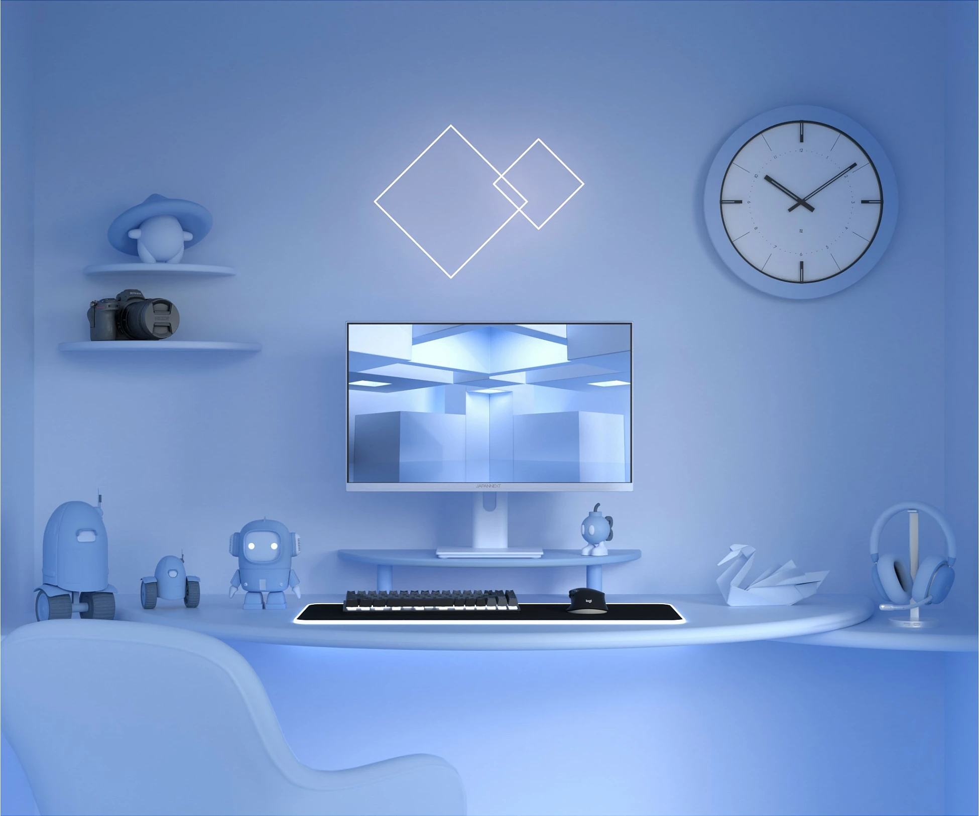 Monitor gaming JAPANNEXT 23.8" IPS Full HD 1920x1080 120Hz, bazë blu