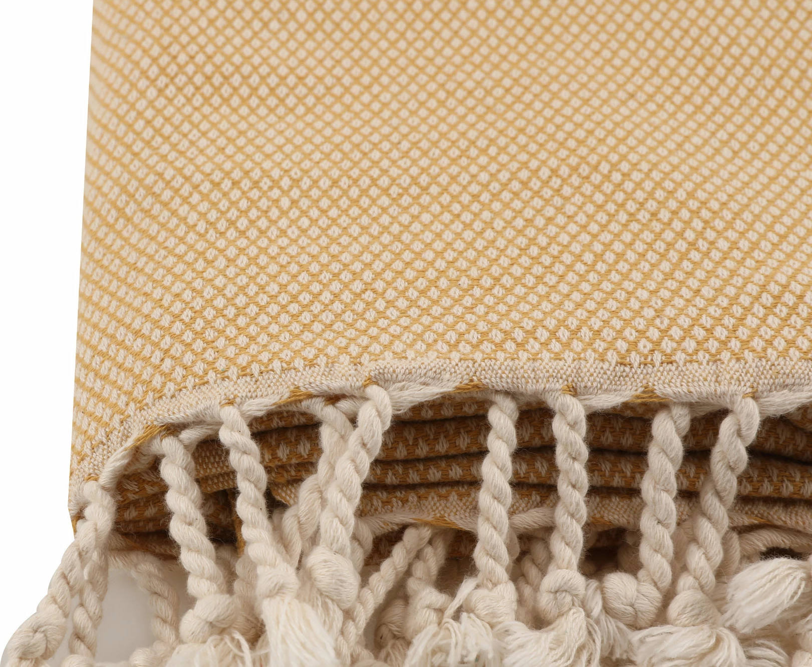 Peshqir plazhi Fouta, model Mijölnir, ngjyrë mustard, Likya