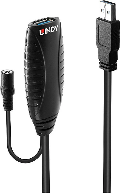 Kabllo zgjatëse aktive USB 3.0 Lindy 10m, USB-A mashkull në USB-A femër, 5Gbps, e zezë
