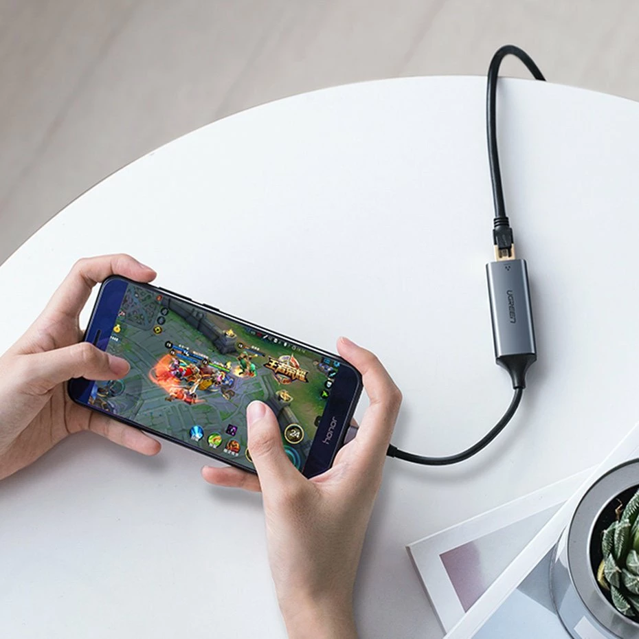 Adapter rrjeti Ugreen CM199, USB-C në RJ45, 1000 Mbps, Gri