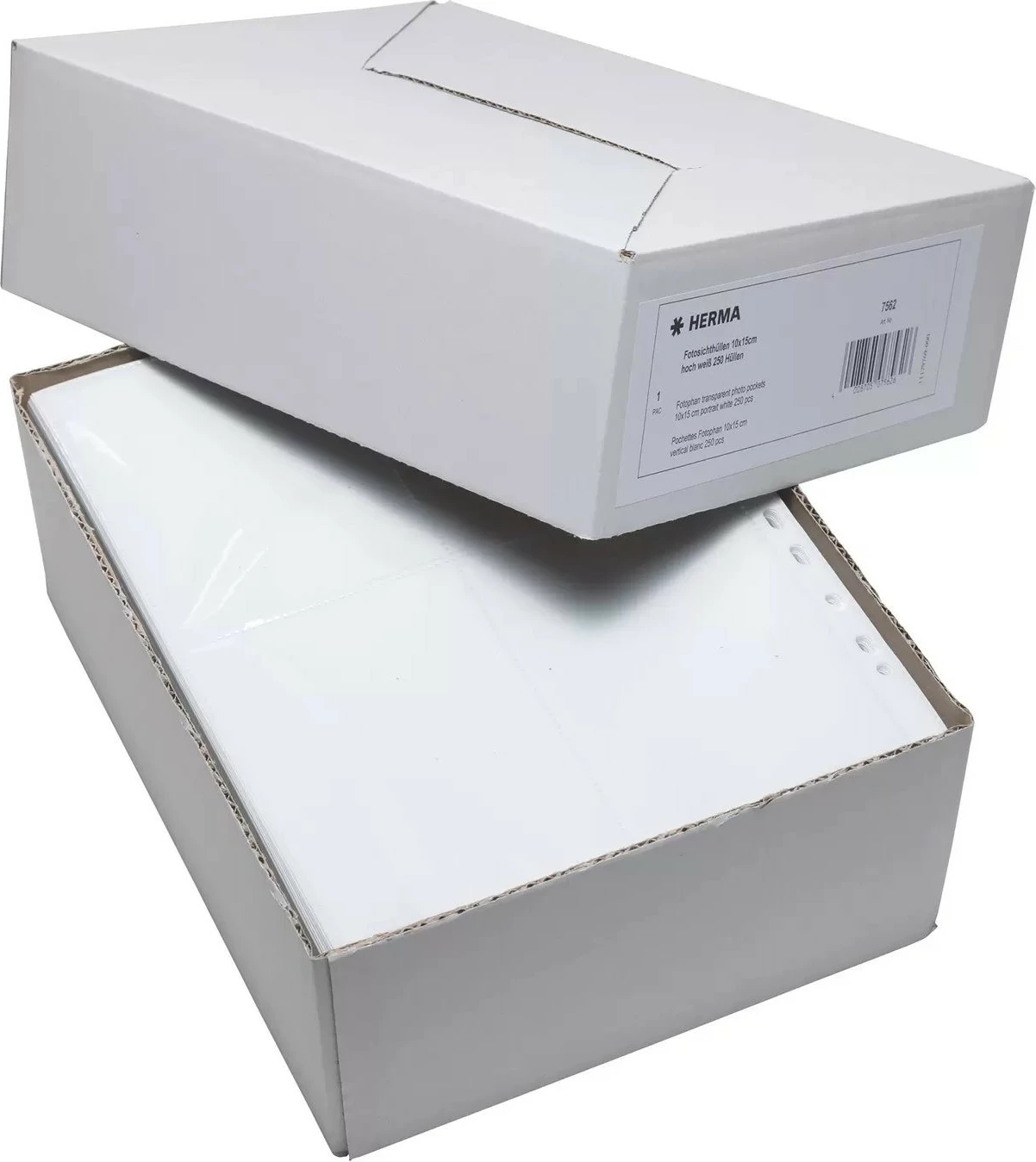 Xhepa foto HERMA Fotophan, 10x15cm, 250 copë, transparent/bardhë