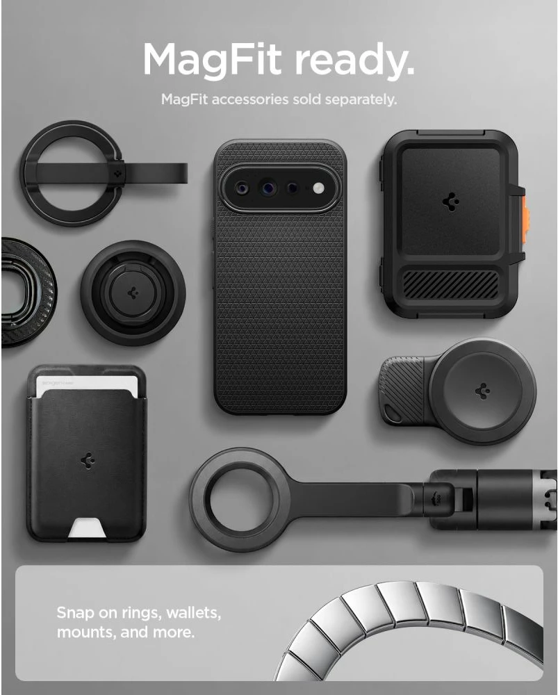 Mbështjellës Spigen Liquid Air Mag për Google Pixel 11 Pro, MagSafe, TPU, Matte Black, 1 copë