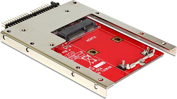 Konvertues DeLOCK 62495, IDE 44-pin në mSATA, format 2.5", kuqe/argjendtë