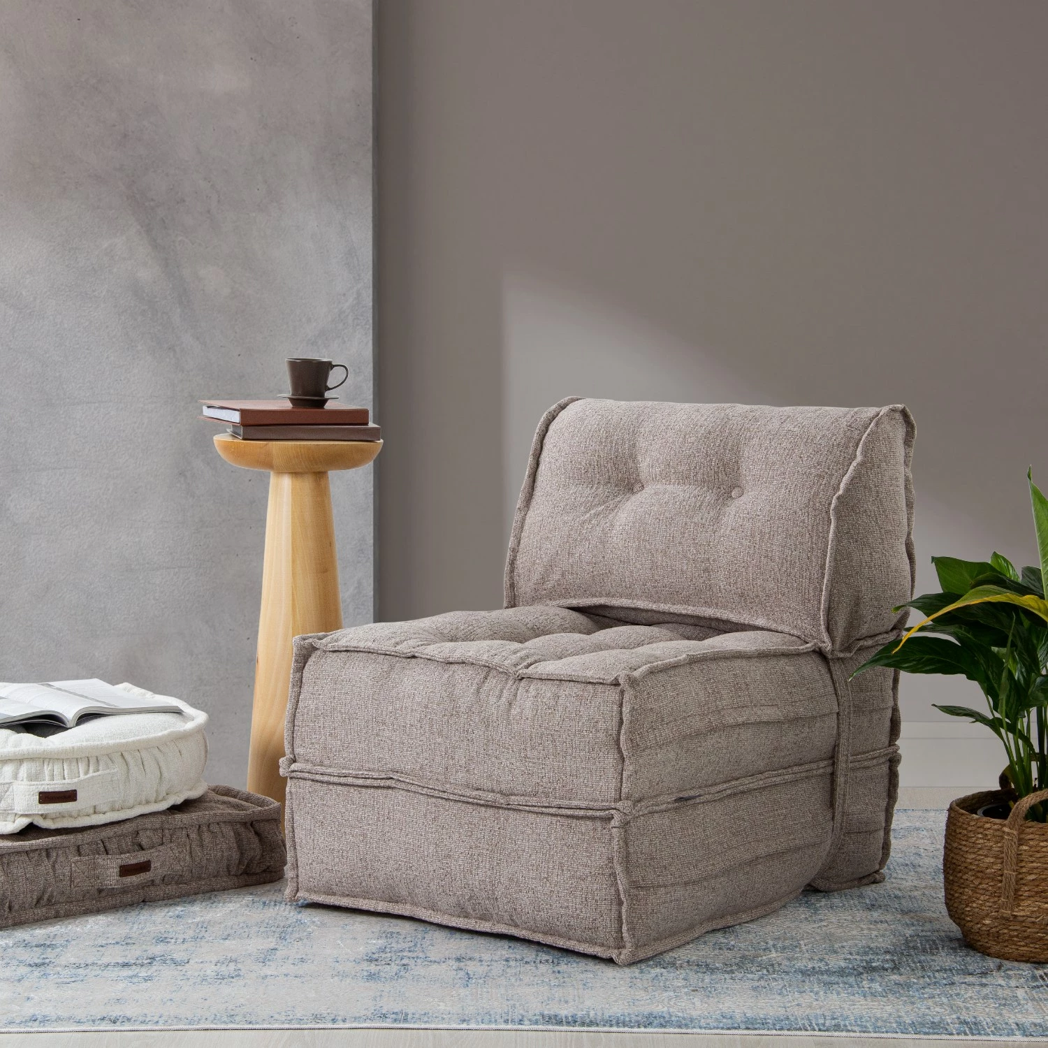 Krevat-kolltuk një vendësh Atelier del Sofa, ngjyrë mocca - kafe e çelët