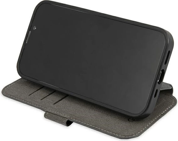 Mbështjellës, Guess, GUBKP13X4GDGR 4G Stripe Book për iPhone 13 Pro Max 6.7", me kapak dhe portofol, gri