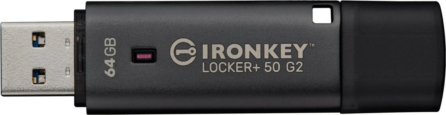Pendrive Kingston IronKey Locker+ 50 G2 64GB USB 3.2, e zezë