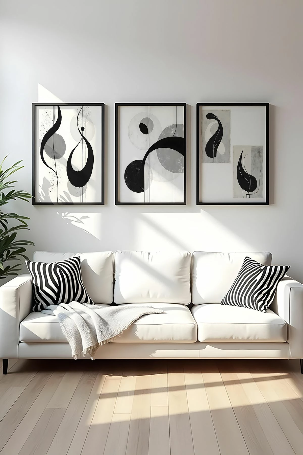 Pikturë dekorative me kornizë MDF (3 copë), Wallity, Huhu437, 30x40cm