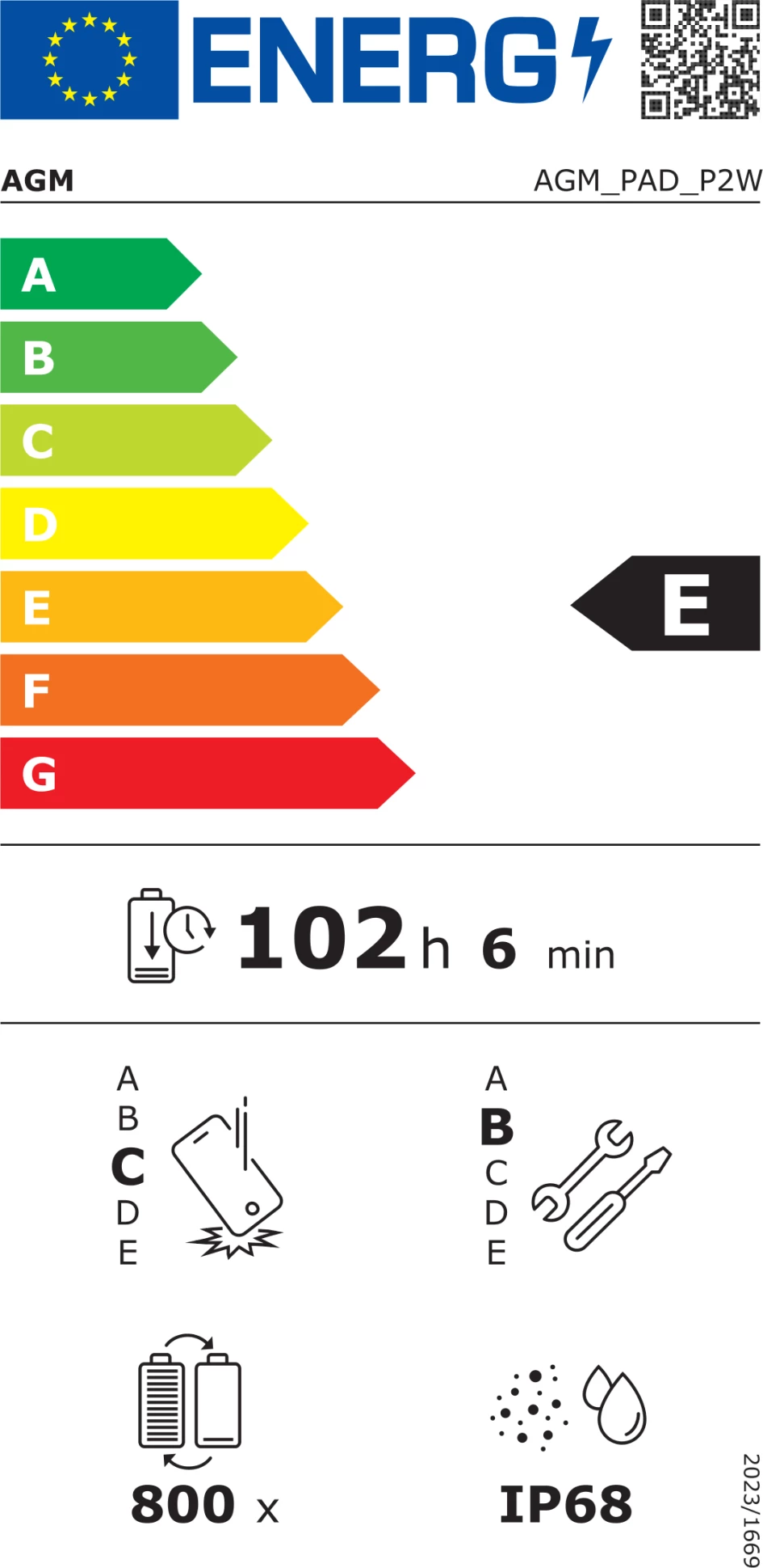 Tablet rugged AGM Pad P2 Active 11\", 8GB+8GB RAM, 256GB, IP68, Android 14, i zi/portokalli