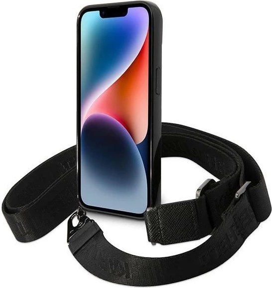 Mbështjellës Karl Lagerfeld Color Stripes Strap për iPhone 14 Plus / 15 Plus, Rozë