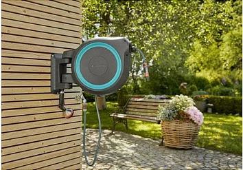 Mbështjellës zorre muri GARDENA RollUp XL, 35 m, zi/kaltër (turkiz)