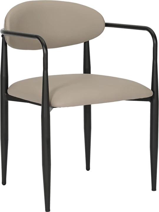 Karrige Kalone, lëkurë sintetike gri-bezhë, këmbë të zeza, 56x55x78cm