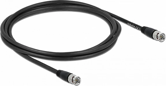 Kabllo DeLOCK BNC në BNC, 2m, 75Ω, e zezë