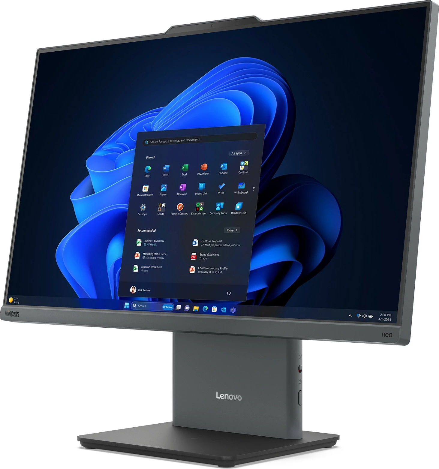 Kompjuter All-in-One Lenovo ThinkCentre neo 50a 24 Gen 5, 23.8 inç FHD, Intel Core 5, 16GB RAM, 512GB SSD, Windows 11 Pro, Luna Grey