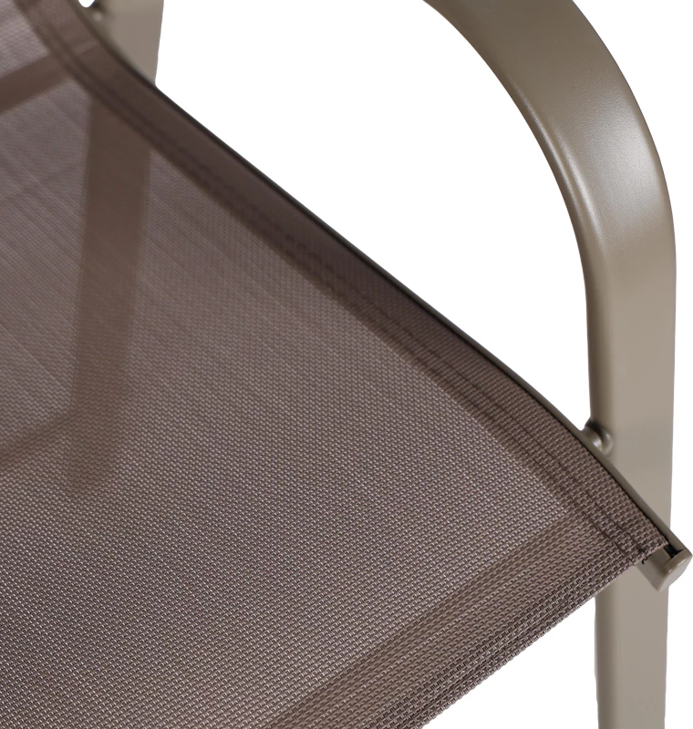 Karrige për bar Calan, metal ngjyrë shampanje, tekstilene kafe e çelët, 55x70x114cm