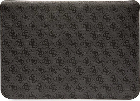 Mbështjellës laptopi Guess 4G Stripe Metal Logo, deri 14", Eco-leather, i zi