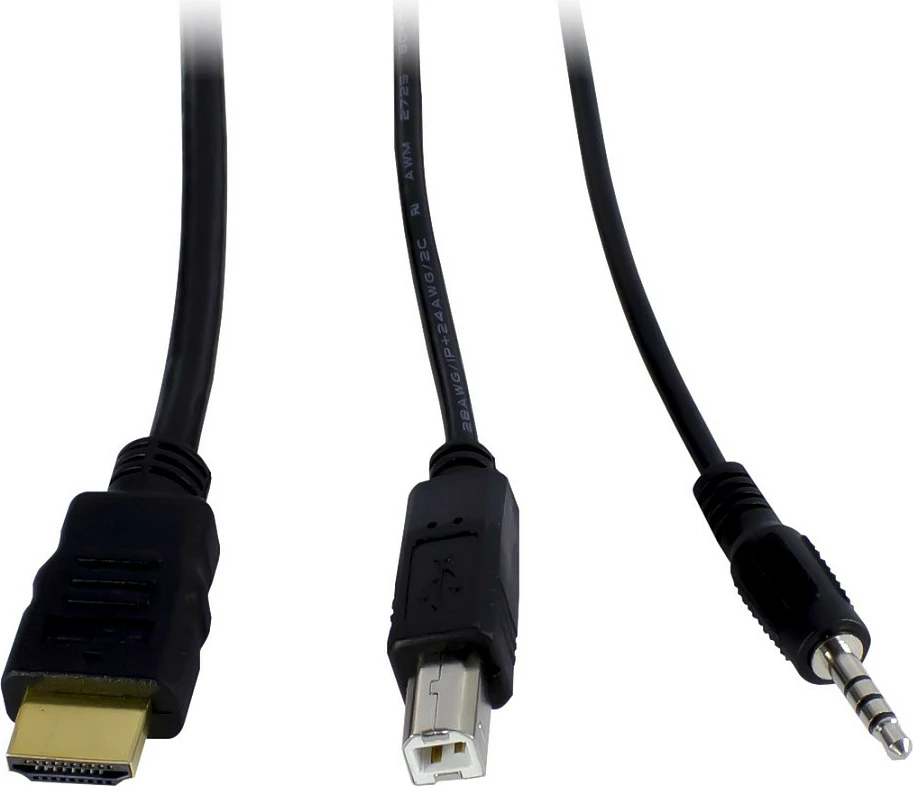 KVM Switch Inter-Tech Argus AS-42HA, 4 kompjuterë, Dual HDMI, USB 2.0, Full HD+, i zi