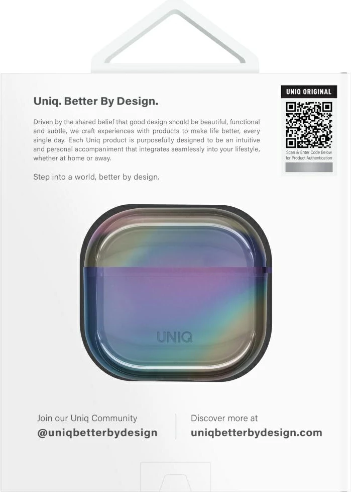 Mbështjellës UNIQ Iridescia për AirPods 4 me karabiner, Multikolor