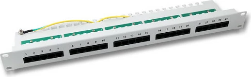 Patch panel EFB Elektronik 25xRJ45 Cat3, 1U, për rack, i bardhë