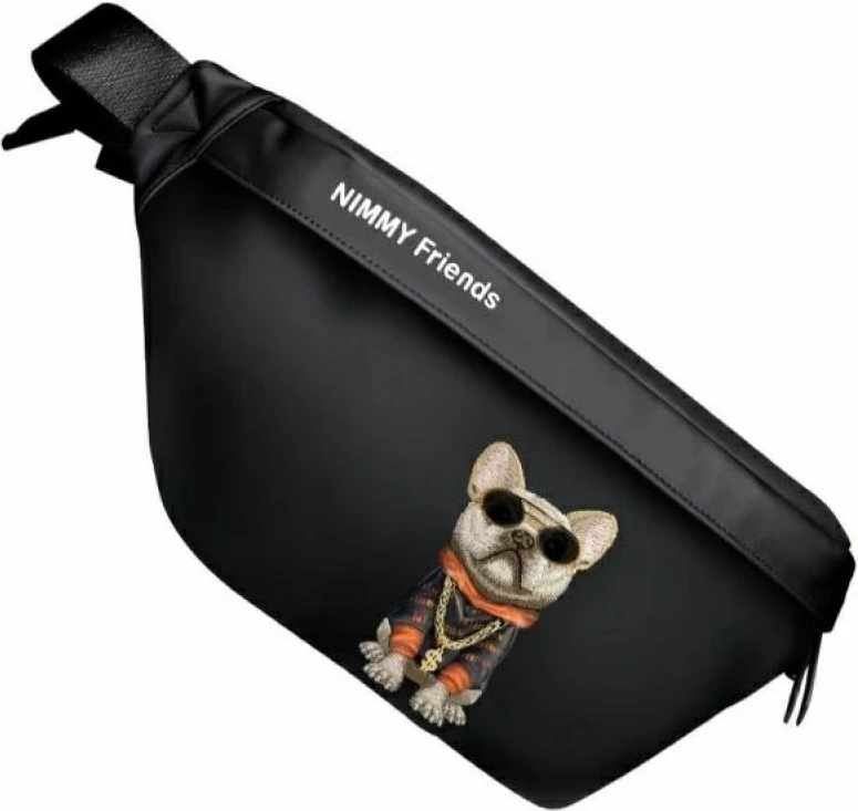 Çantë krahu Nimmy Crossbody Glasses Cool Dog, e zezë