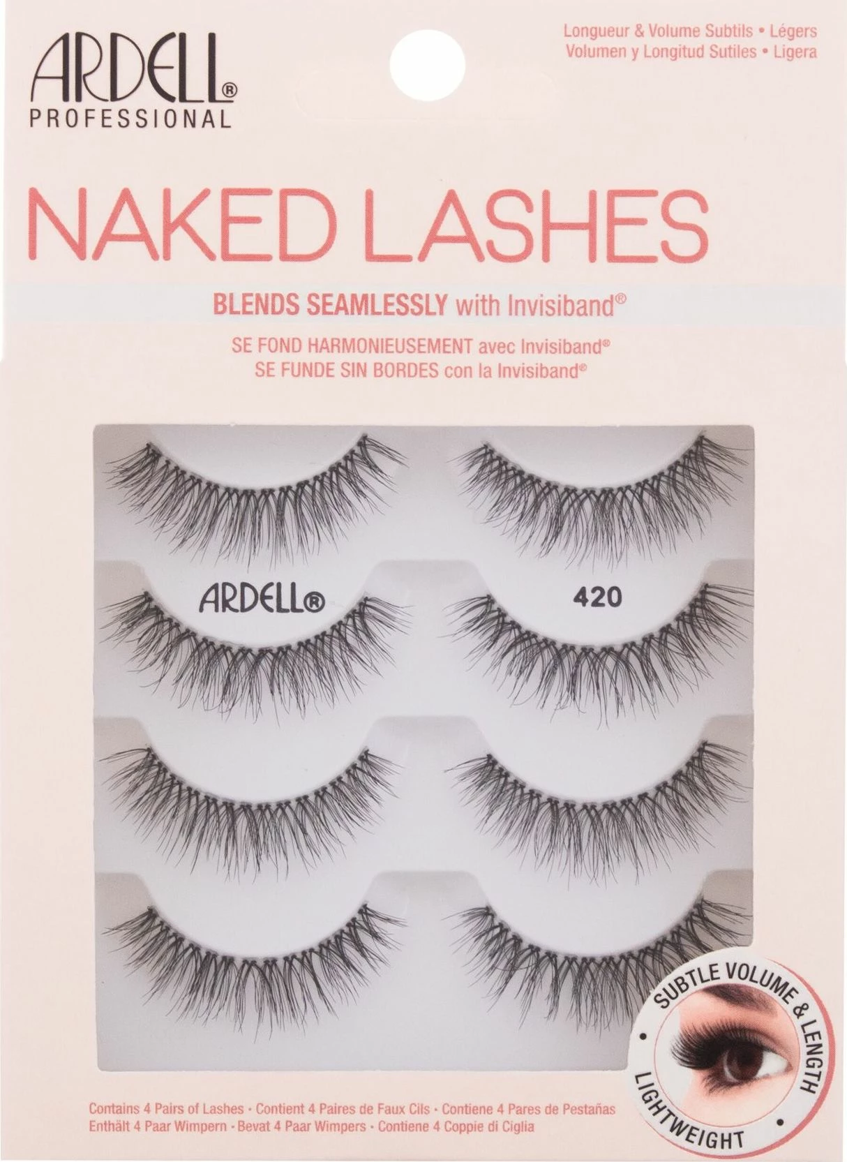 Qerpikë artificial Ardell Naked Lashes 420, 4 palë, të zi