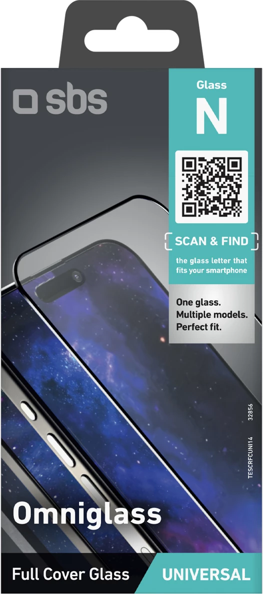 Xham mbrojtës universal Full Cover, SBS Omniglass N, qelq i temperuar me ngjitje të plotë për celular, transparent