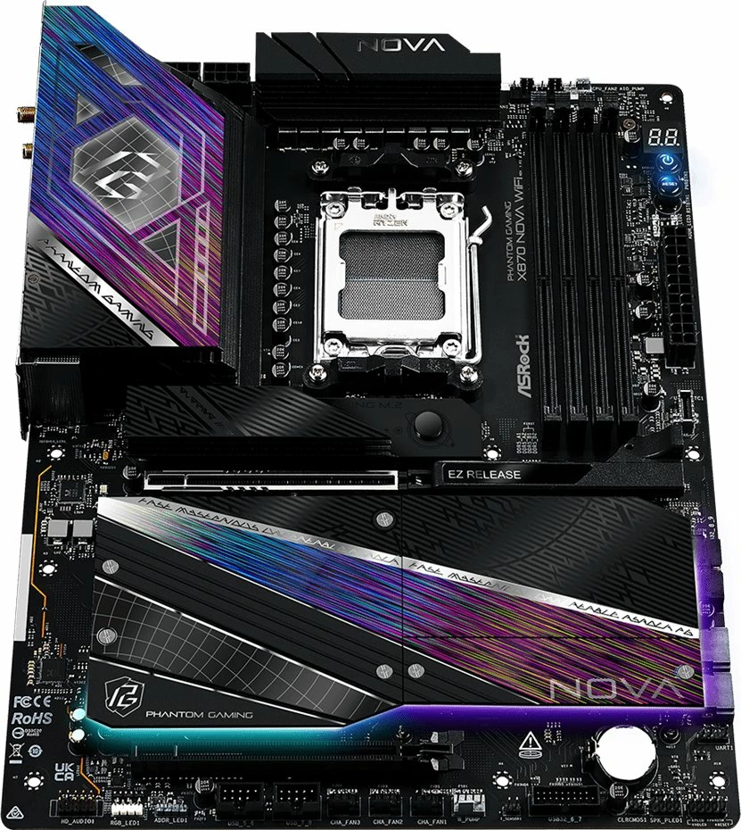 Pllakë amë ASRock X870 Nova WiFi Phantom Gaming ATX, DDR5, Wi‑Fi 7, USB4
