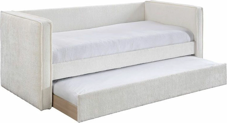 Krevati divan Calmo, për dyshek 90x190cm, krem, 222x99x84.2