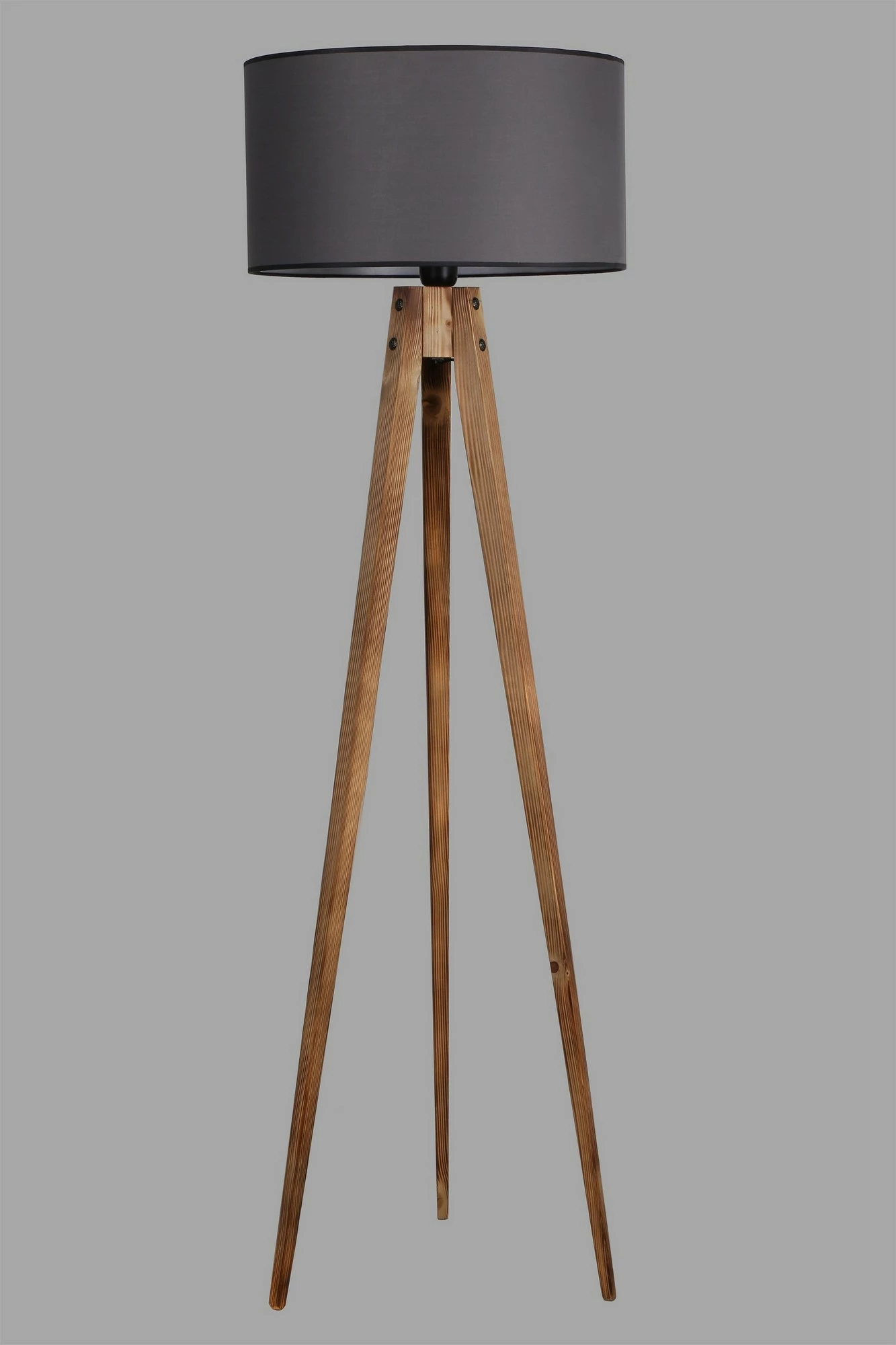 Llambë dyshemeje Opviq, 8285-2, trup druri, kapak stof, kafe/gri, 153cm