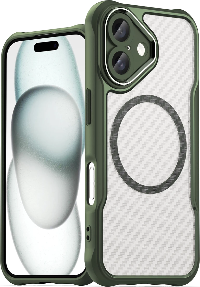 Mbështjellës Hurtel Leading Series MagSafe për iPhone 16 Plus, TPU, i gjelbër