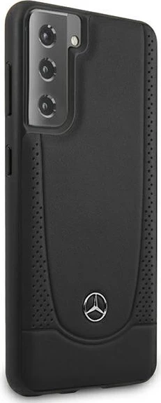 Mbështjellës Mercedes MEHCS21SARMBK Urban Line për Samsung Galaxy S21, lëkurë, i zi
