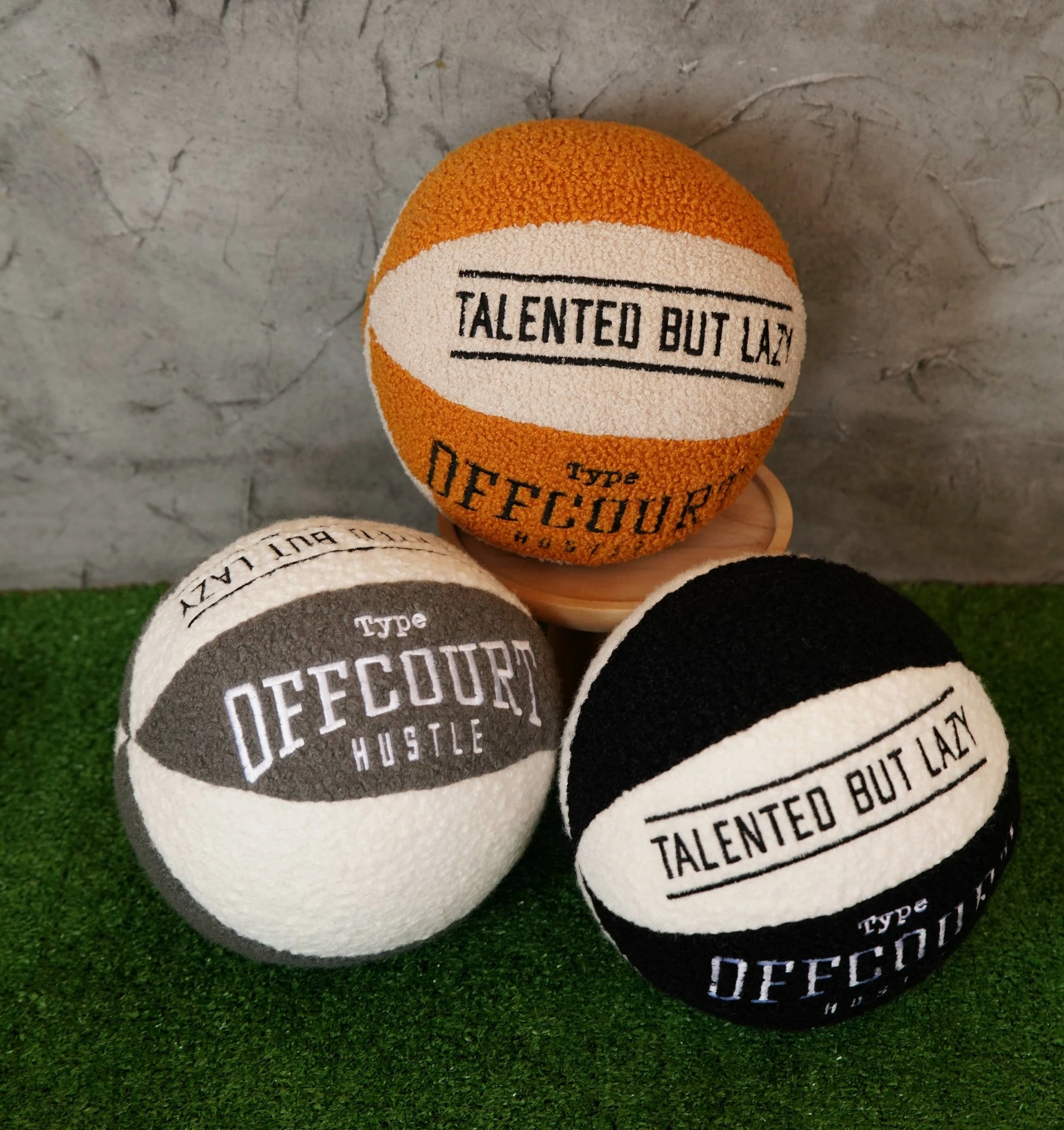 Jastëk dekorativ basketbolli, ngjyrë e zezë dhe e bardhë, Evila Originals