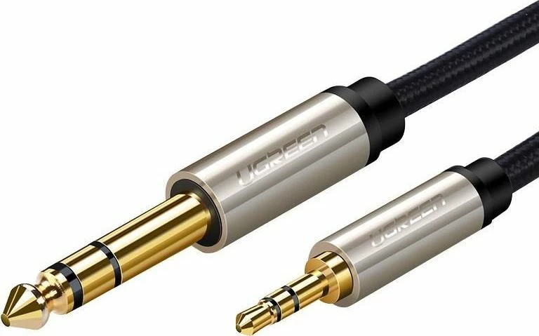 Kabllo audio Jack 3.5mm në Jack 6.3mm Ugreen UGR548GRY 5m, argjendtë