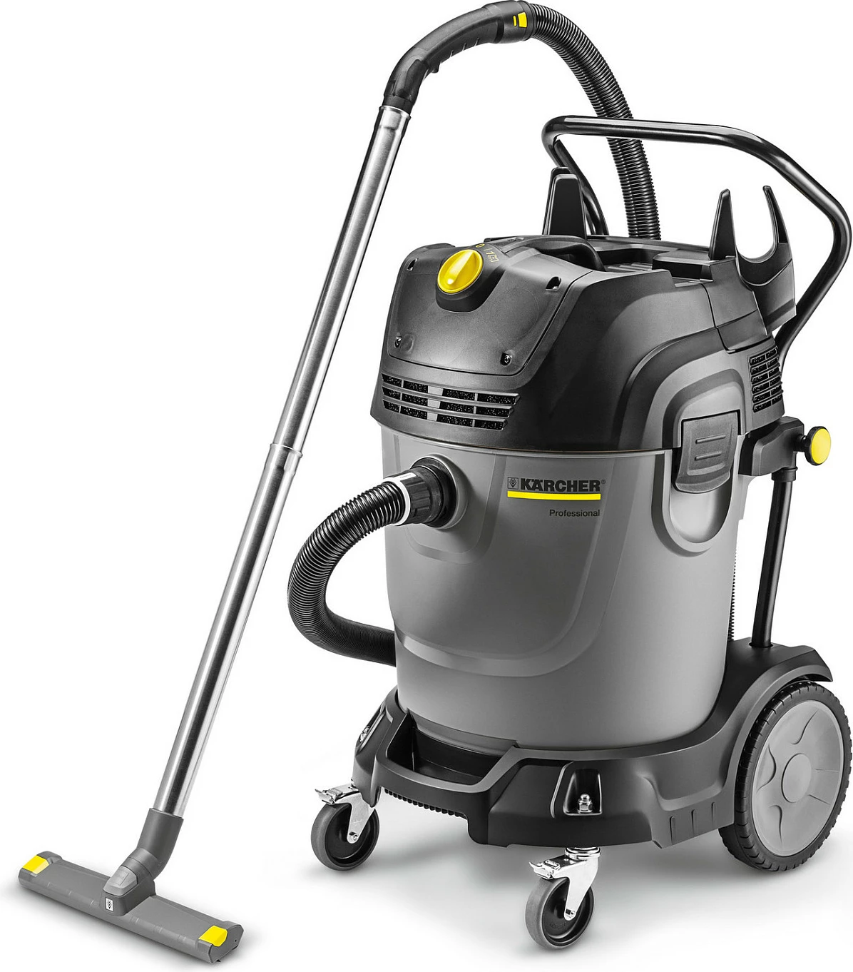 Fshesë industriale Kärcher NT 65/2 TACT2, 65 L, thithje e thatë/lagësht, 2 motorë, e zezë/gri/verdhë