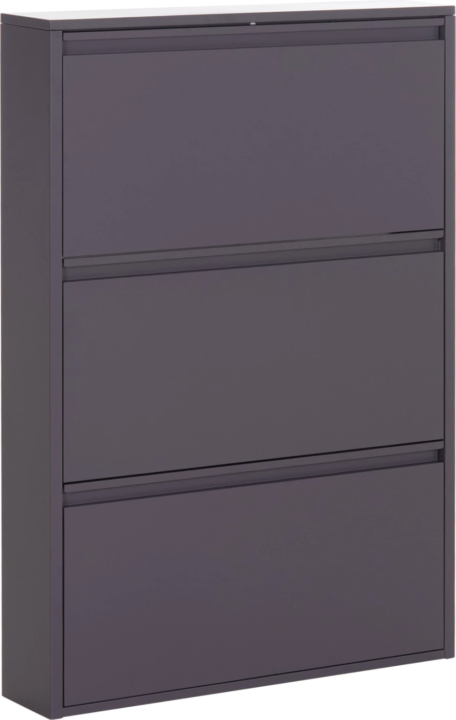 Dollap këpucësh metalik STARK, ngjyrë antracit, 3 dyer magnetike, FH6633.03, 71x15x103cm