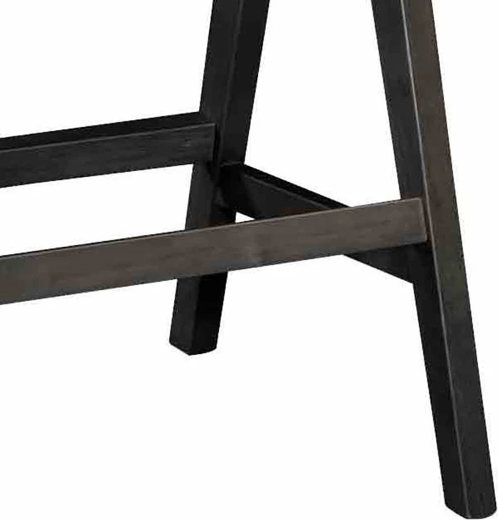 Karrige për bar me krahë Winslow, dru rubberwood, e zezë, pvc ratan natyral, stof gri, set prej 2 copë