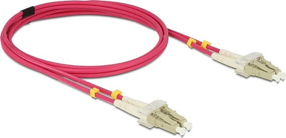Kabllo optike DeLOCK LC-LC OM4, 2m, multimode, full duplex, vjollcë