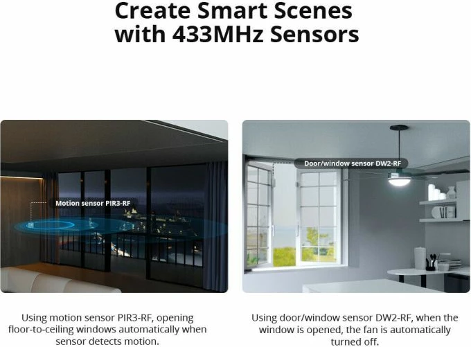 Hub/Bridge RF smart SONOFF RF ZBridge R2, Wi‑Fi 2.4GHz + RF 433MHz, USB 5V, bardhë