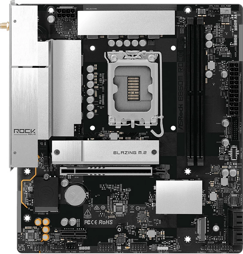 Pllakë amë ASRock B860M Rock WiFi, Socket 1851, micro ATX, DDR5, HDMI/DP