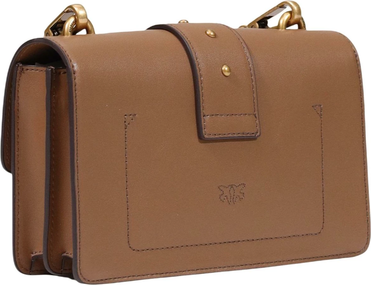 Çantë krahu Pinko Love One Mini 105856 A0F1 për femra, bezhë e errët