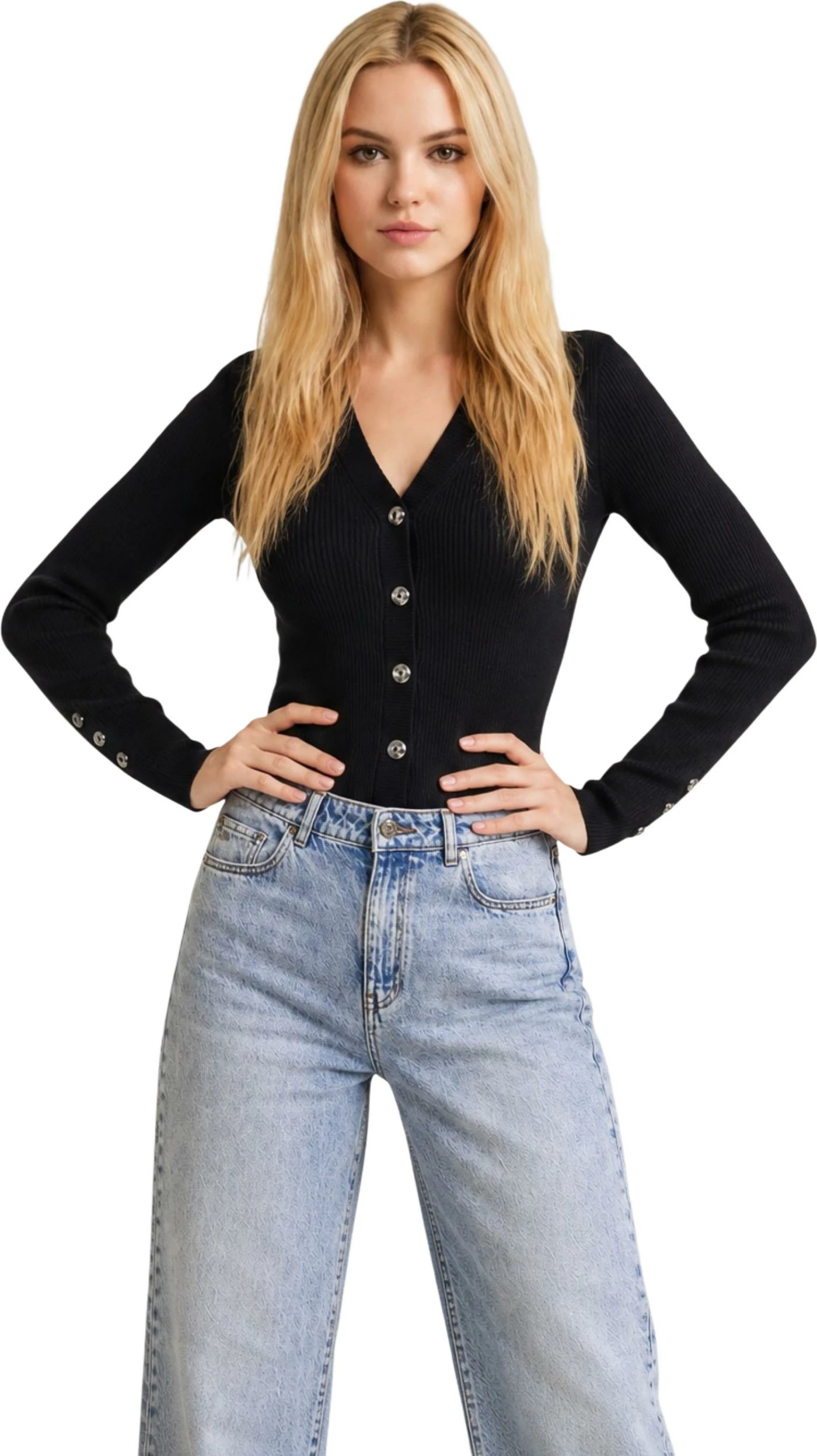 Kardigan për femra Guess Ellie W6YR11 Z0950, i zi