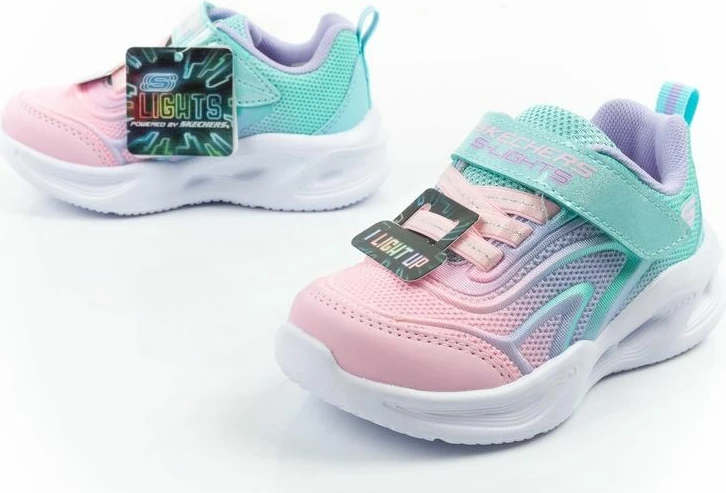 Atlete për fëmijë Skechers S Lights Sola Glow Color Breeze, turkuaz