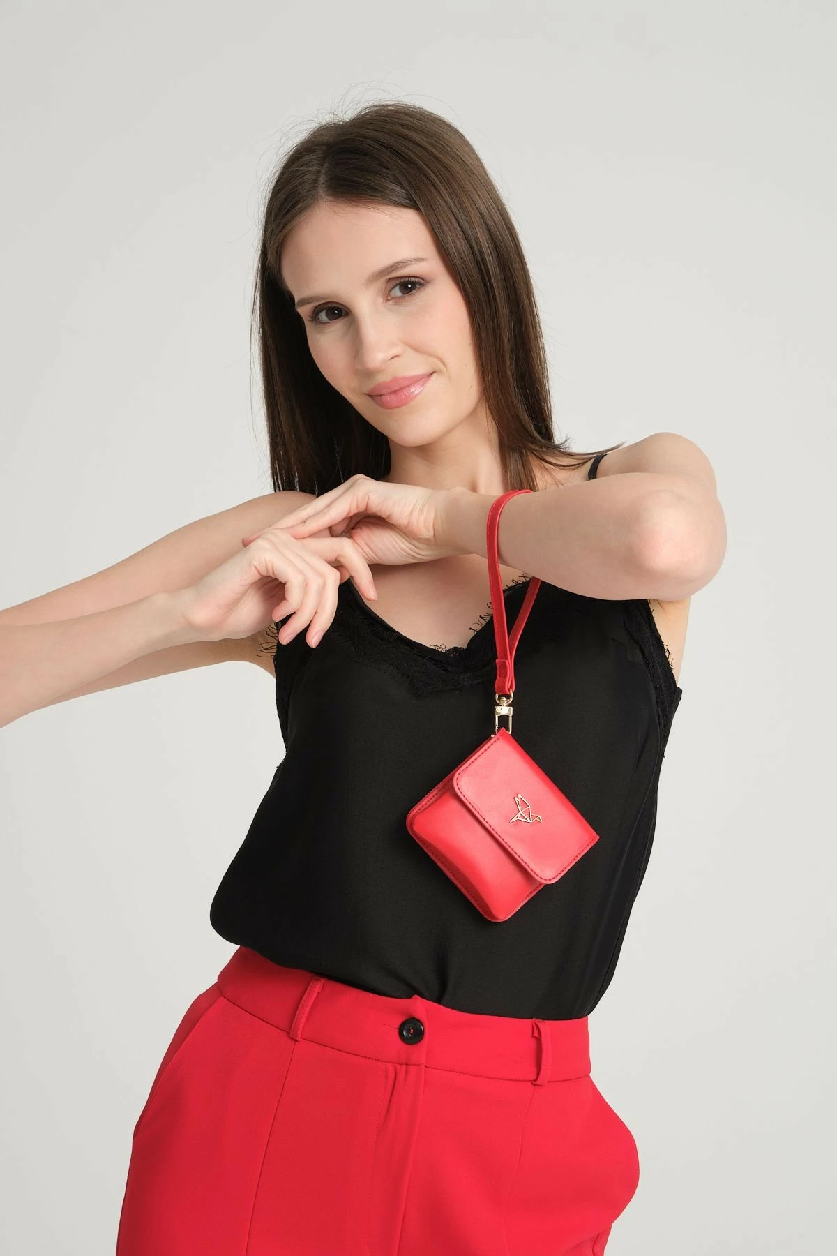 Portofol për gra, ngjyrë e kuqe, Zoozie Bags, Mini Best